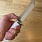 Premium Full Tang Camping Knife With N690 Steel White Corian Grip 1