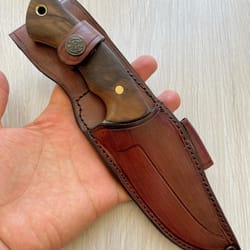 hunting knife n690 steel heavy duty camping survival knife walnut wood handle