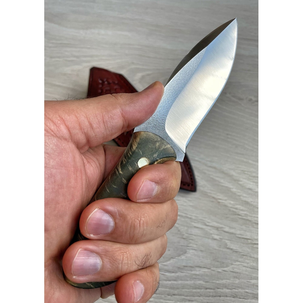 Premium Blacksmith Made N690 Steel EDC Hunting Knife With Maple Wood Handle 7