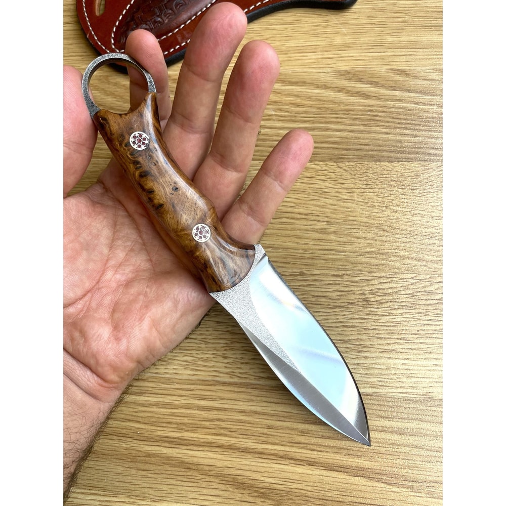 Premium Full Tang EDC Knife With N690 Steel Gloss Chestnut Handle 2