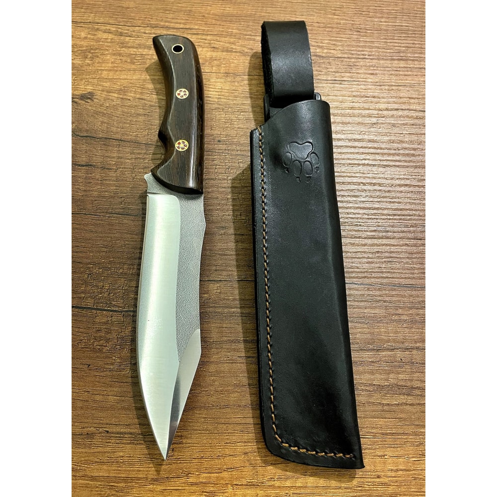 Premium Full Tang Outdoor Knife With N690 Steel Ebony Wood Handle 0