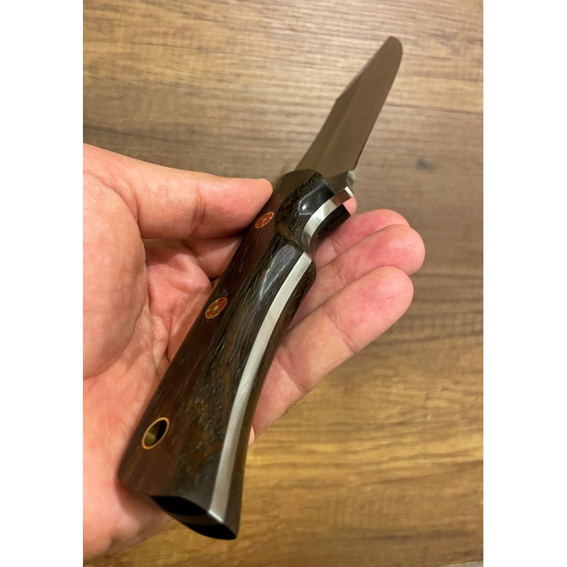 Premium Full Tang Outdoor Knife With N690 Steel Ebony Wood Handle 1