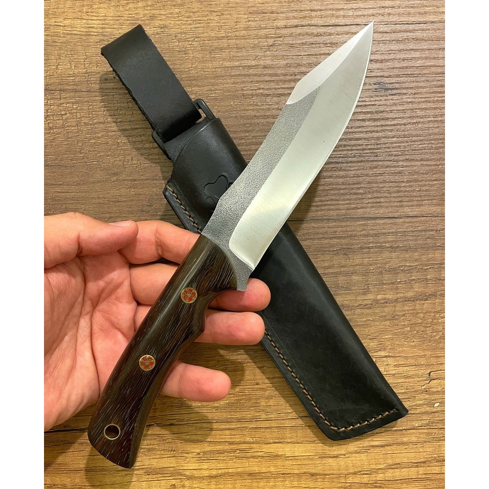 Premium Full Tang Outdoor Knife With N690 Steel Ebony Wood Handle 8