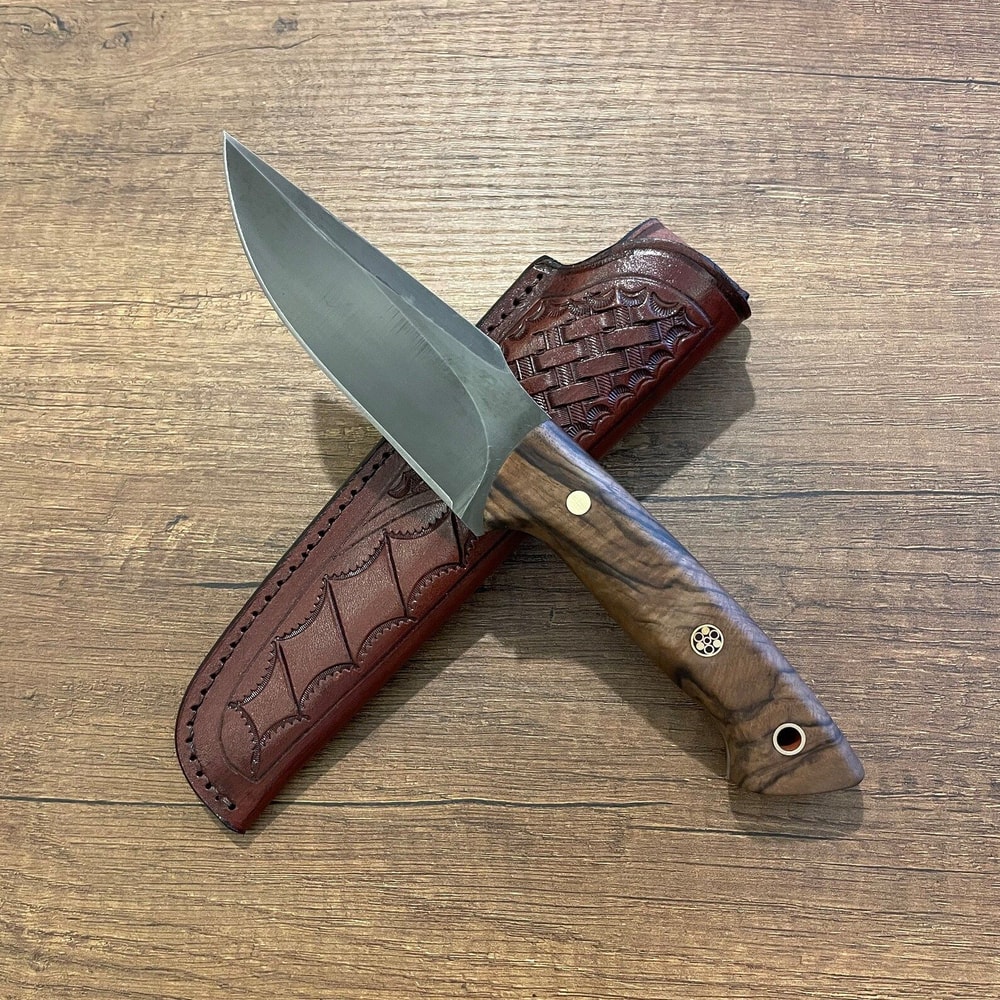 Premium Blacksmith Made 80CrV2 Outdoor Knife With Walnut Wood Handle 8