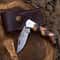 Premium Damascus Steel Pocket Knife Rosewood Handle Back Lock Design 0