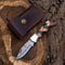 Premium Damascus Steel Pocket Knife Rosewood Handle Back Lock Design 1