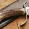Premium Bowie Hunting Knife Stag Antler Grip Leather Sheath Collectible 4