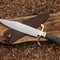 Handcrafted Fixed Blade Bowie Hunting Knife Brass Guard With Leather Sheath 0