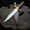 Handcrafted Bushcraft Knife With Wood Handle Leather Sheath Outdoor Tool 1