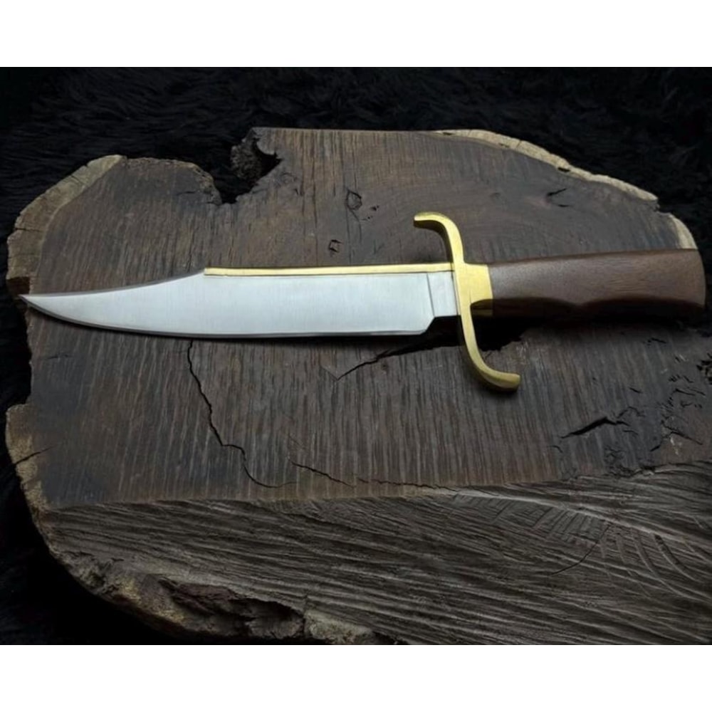 Handcrafted Bushcraft Knife With Wood Handle Leather Sheath Outdoor Tool 2