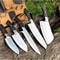 Premium Carbon Steel Chef Knife Set 5 Piece Culinary Collection With Leather Roll 0