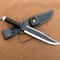 Handmade D2 Steel Survival Knife Black Cord Handle Leather Sheath Gift For Outdoorsmen 0