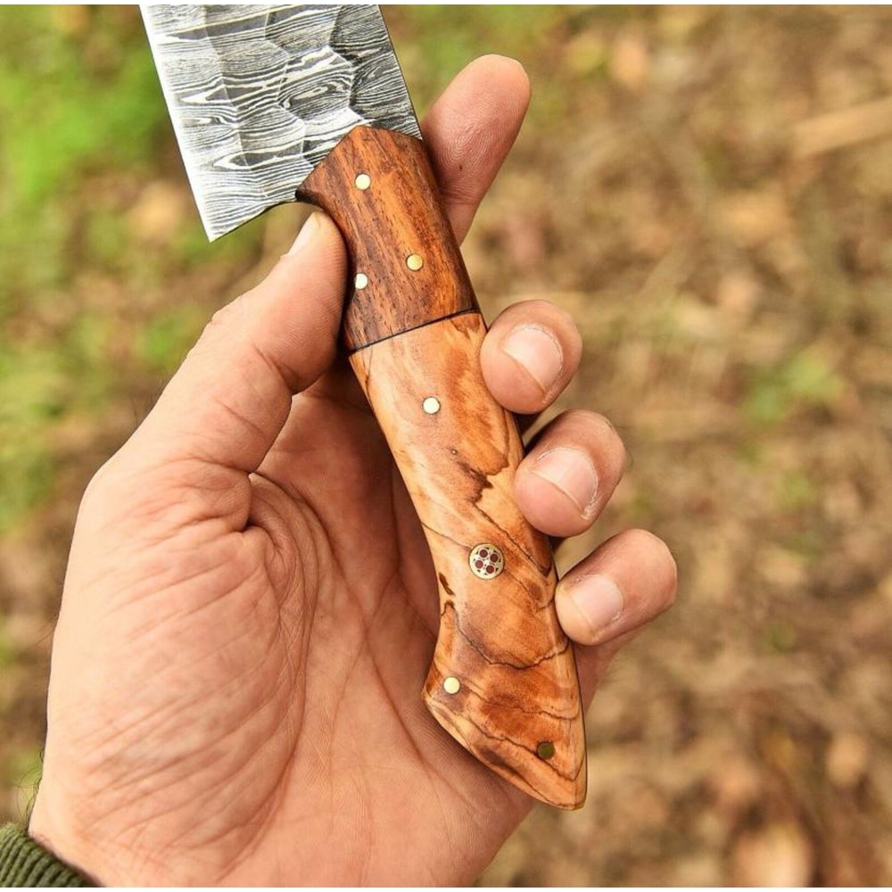 Premium Damascus Chef Knife Wood Handle Kitchen Cutlery Gift For Home Cooks 2