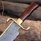Premium Damascus Steel Fixed Blade Bowie Knife Wood Grip Collector Gift 3