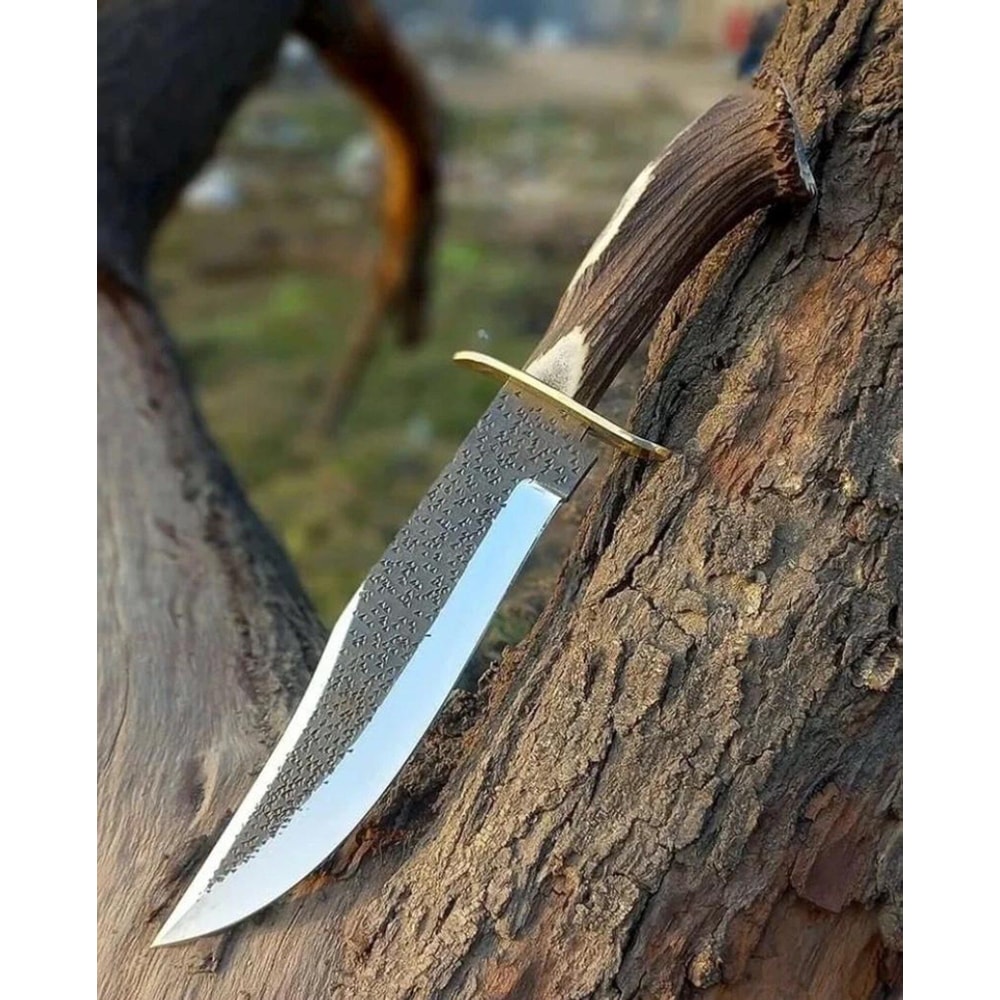 Handcrafted Hunting Knife Antler Grip Fixed Blade Collector Gift 3