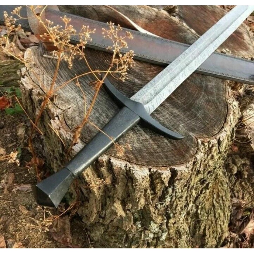 Damascus Steel 39 Inch Long Sword Traditional Double Edge Style Collection Piece 3