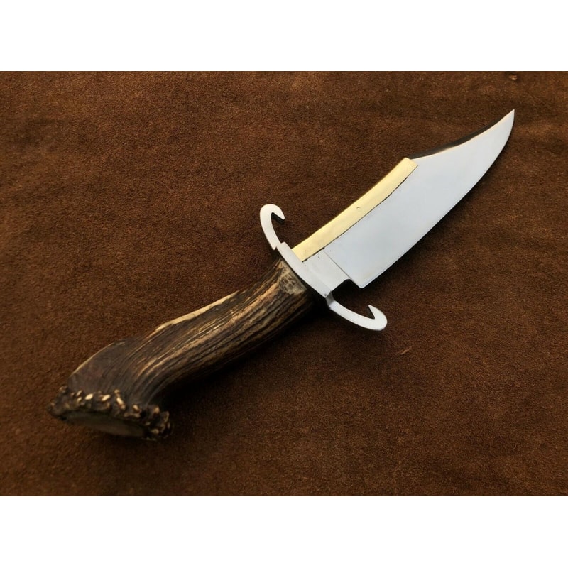 Premium Western Bowie Knife Antler Grip Fixed Blade Collector Gift 1