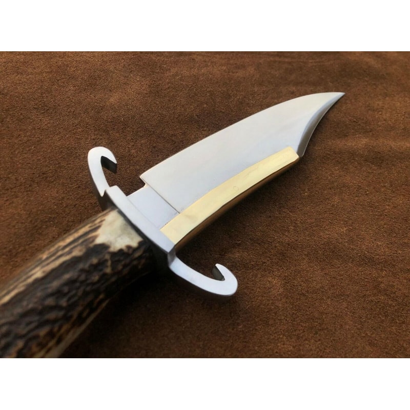 Premium Western Bowie Knife Antler Grip Fixed Blade Collector Gift 4