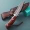 Premium Damascus Steel Full Tang Hunting Knife Collector Gift With Leather Sheath 1