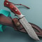 Premium Damascus Steel Full Tang Hunting Knife Collector Gift With Leather Sheath 0