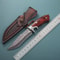 Premium Damascus Steel Full Tang Hunting Knife Collector Gift With Leather Sheath 3