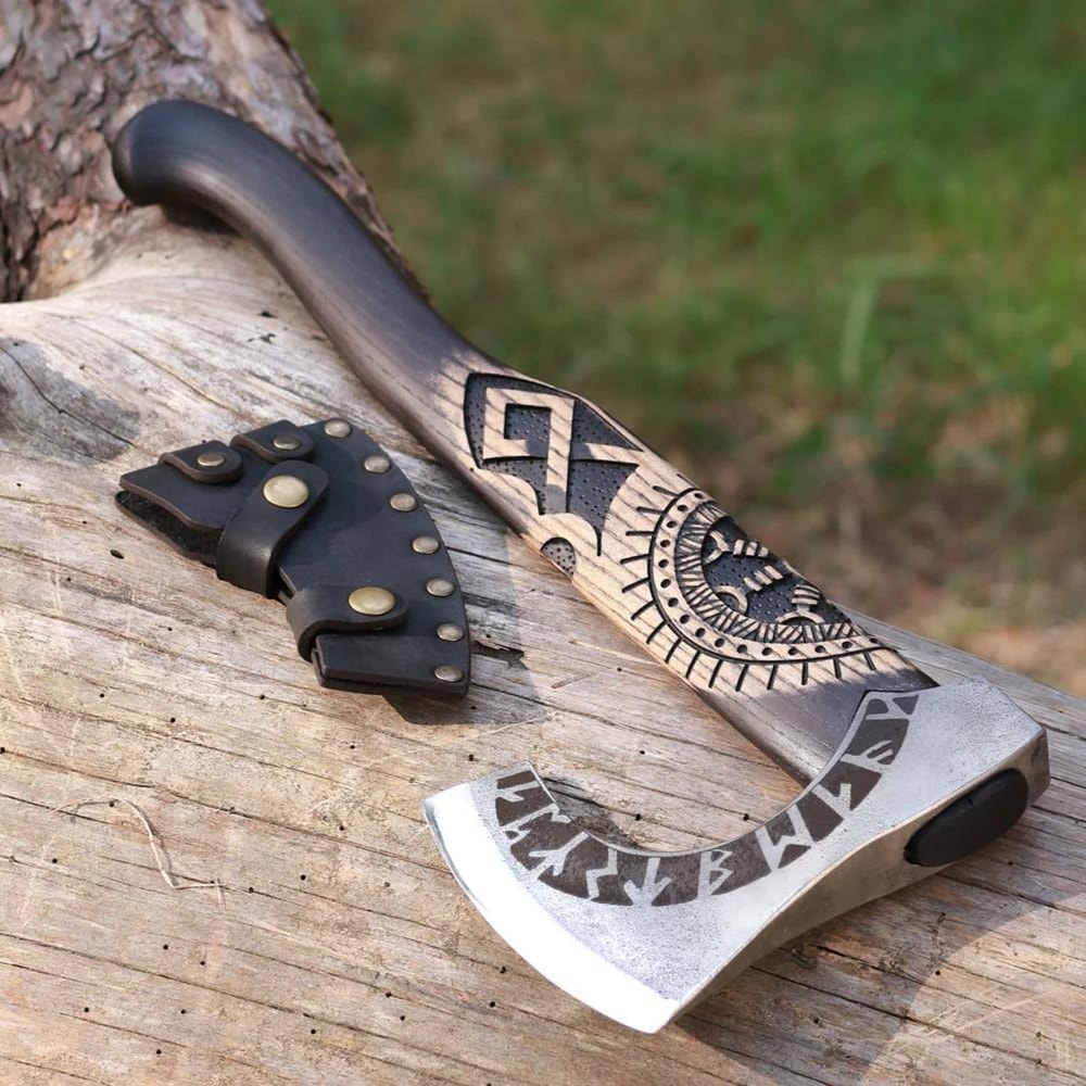 Premium Viking Axe High Carbon Steel Hunting Axe Gift For Outdoorsmen Norse Inspired Axe 0