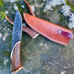 premium stag handle hunting knife high carbon steel fixed blade collector gift
