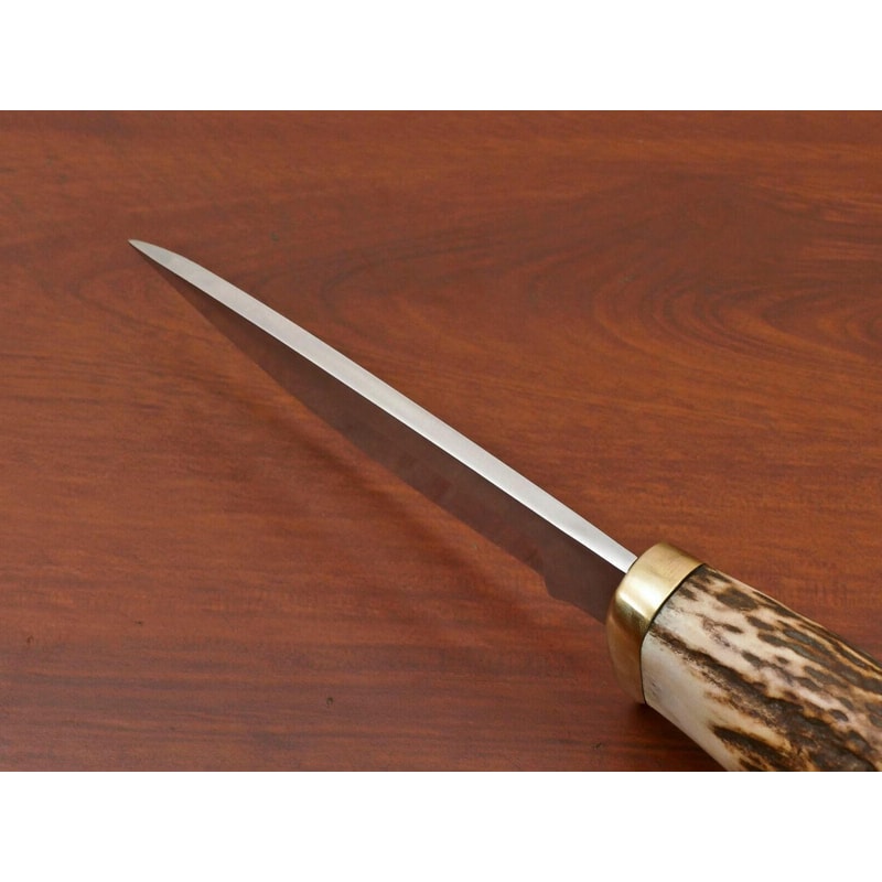Premium Stag Antler Skinner Knife Stainless Steel Fixed Blade Hunting Gift 3