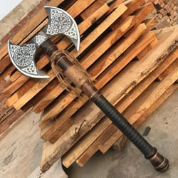 handmade viking axe with leather sheath unique gift for boyfriend