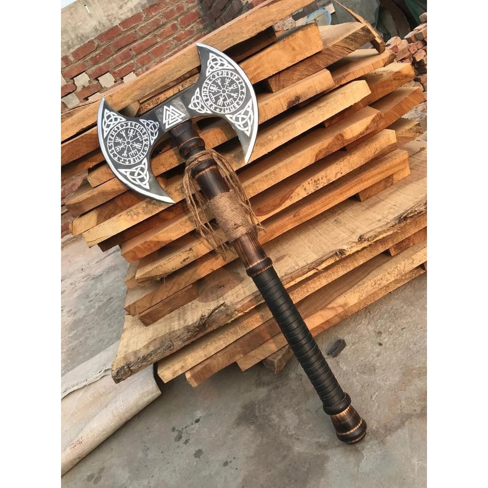 Handmade Viking Axe With Leather Sheath Unique Gift For Boyfriend 2
