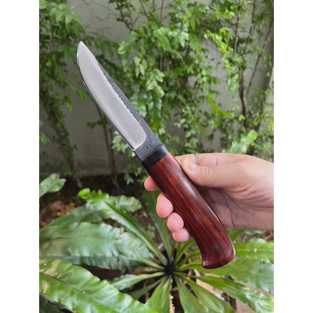 Premium Fixed Blade Hunting Knife Rosewood Handle Leather Sheath Collector Gift 9