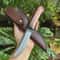 Premium Fixed Blade Hunting Knife Rosewood Handle Leather Sheath Collector Gift 2
