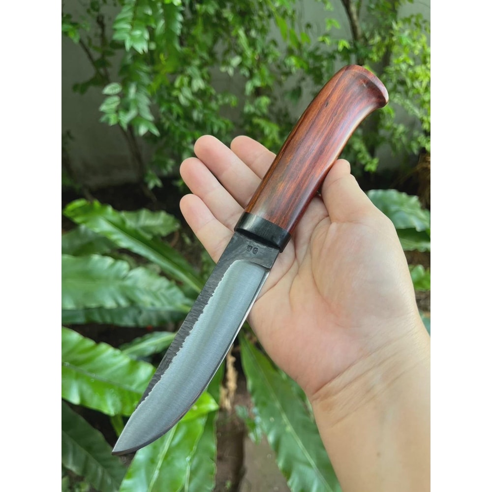 Premium Fixed Blade Hunting Knife Rosewood Handle Leather Sheath Collector Gift 8