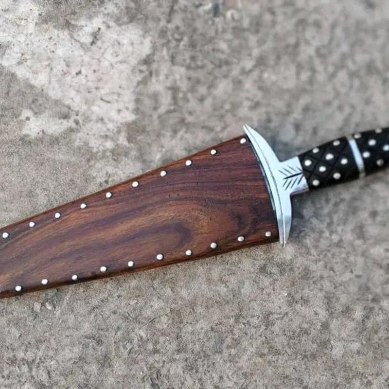 Premium Handmade Survival Knife Wooden Scabbard Fixed Blade Gift For Men 3