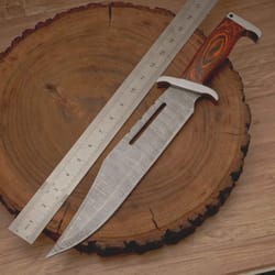 premium damascus bowie knife 17 inch survival hunting knife collector gift