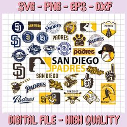 33 files san diego padres svg, cut files, baseball clipart, cricut san diego padres svg, cutting files,mlb svg, clipart,