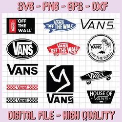 12 files Vans bundle fashion Svg, vans brand Logo Svg, vans Logo Svg, Fashion Logo Svg, File Cut Digital Download