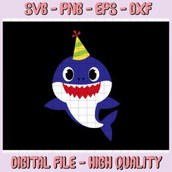 Daddy Shark Birthday SVG, Cricut Cut files, Shark Family doo doo doo Vector EPS, Silhouette DXF, Design for tsvg , cloth