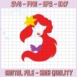 ariel silhouette colour svg, png, dxf, balloon svg, minnie svg, disney svg, png, dxf, cricut