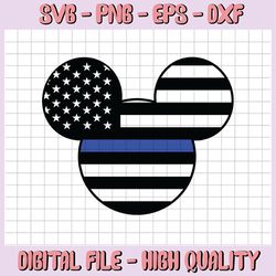 Cut File / Thin Blue Line Mickey Mouse / svg pdf png cutting files for silhouette or cricutDI200