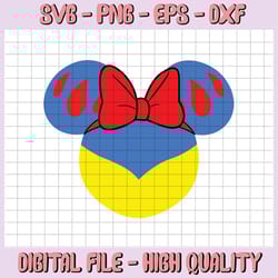 snow white mouse ears svg, snow white svg, eps, dxf, png cutfiles for cricut silhouette cameo, snow white mickey ears sv