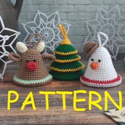 Christmas bells ornament crochet pattern Christmas tree hanging ornament crochet pattern
