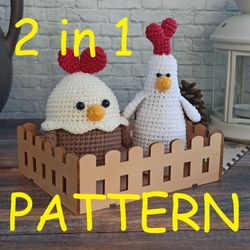 Crochet chicken pattern Crochet Easter chick toy pattern Amigurumi Easter chicken tutorial