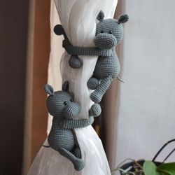 safari animal nursery decor hippo curtain tie backs for zoo animal nursery decor