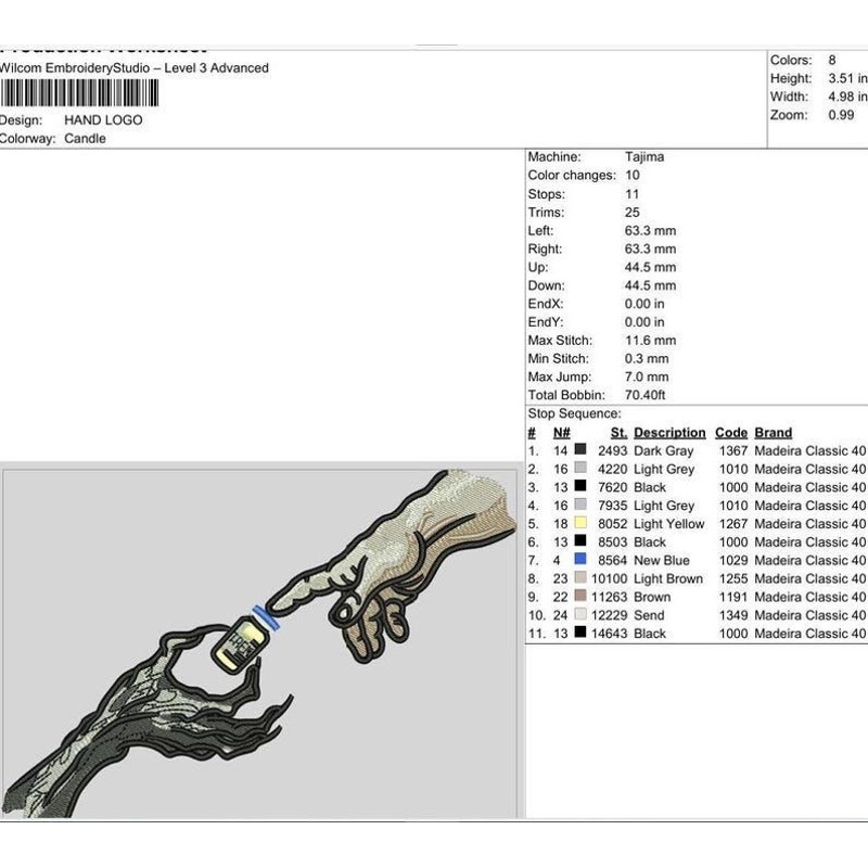 Tren Gym Embroidery Design 1