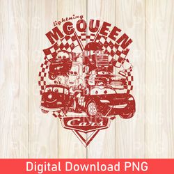 vintage lightning mcqueen png, disney cars pixar, retro disney cars land mcqueen png, disney family trip png, disney car