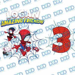 personalized name spidey and his amazing friends birthday png, custom spidey birthday png, digital download