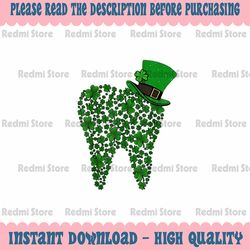 PNG ONLY Happy Patrick's Day Dentist Irish Png, Tooth Shamrocks Dental Png, St Patricks Day Png, Digital Download