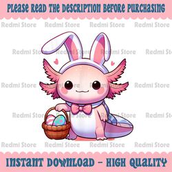png only easter axolotl bunny ears eggs png, hunting easter eggs png, easter day png, digital download