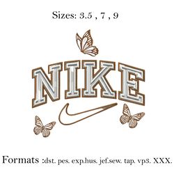 nike butterfly embroidery design file pes. anime embroidery design. machine embroidery pattern, nike logo embroidery